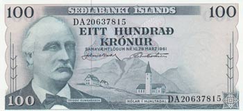 Iceland, 100 Kronurs, 1961, UNC, ... 