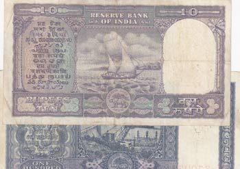 India, 10 Rupees and 100 Rupees, ... 