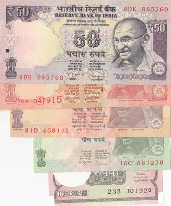 India, 1 Rupee, 5 Rupees, 10 ... 