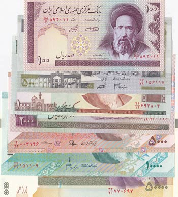 Iran, 7 Pieces UNC Banknotes