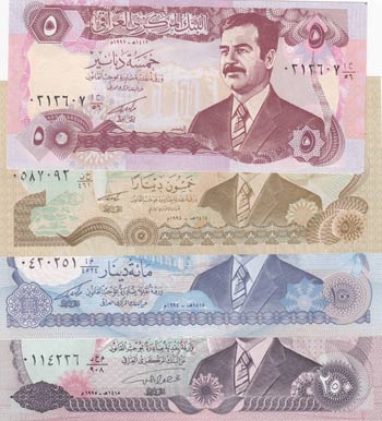 Iraq, 50 Dinar, 100 Dinar and 250 ... 