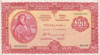 Ireland Republic, 20 Pounds, 1972, ... 