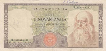 Italia, 50000 Lire, 1967, VF, p102a