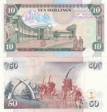 Kenya, 10 Shillings and 50 ... 