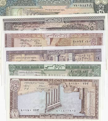 Lebanon, 6 Pieces UNC Banknotes