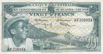 Belgian Congo, 20 Francs, 1957, ... 