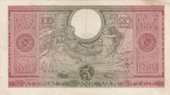Belgium, 100 Francs-20 Belgas, ... 