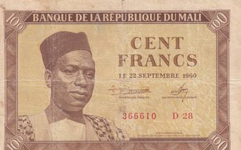 Mali, 100 Francs, 1960, FINE, p2