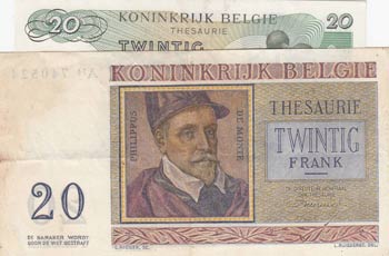 Belgium, 20 Francs, 1956/ 1964, ... 