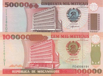 Mozambique, 50000 Meticais and ... 
