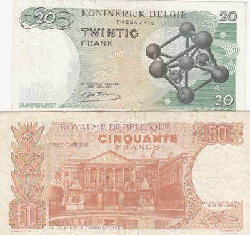 Belgium, 20 Francs and 50 Francs, ... 