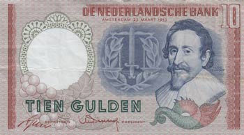 Netherlands, 10 Gulden, 1953, XF, ... 