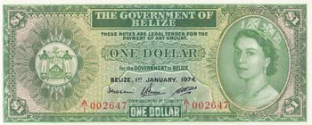Belize, 1 Dollar, 1974, UNC, p33a