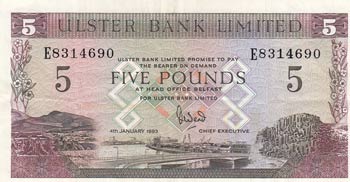 Northern Ireland, 5 Pounds, 1993, ... 