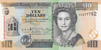 Belize, 10 Dollars, 2001, UNC, p62b