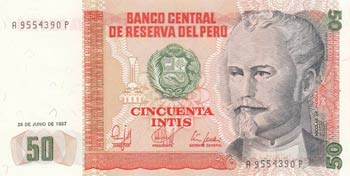 Peru, 50 Intis, 1987, UNC, p131