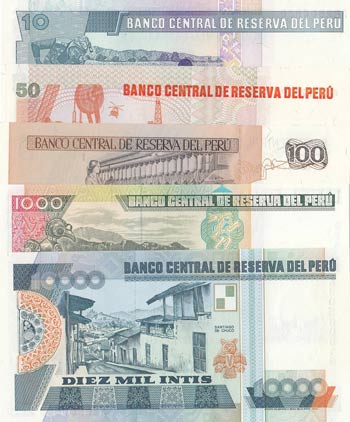 Peru, 10 İntis, 50 İntis, 100 ... 