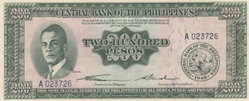 Philippines, 200 Piso, 1949, UNC, ... 