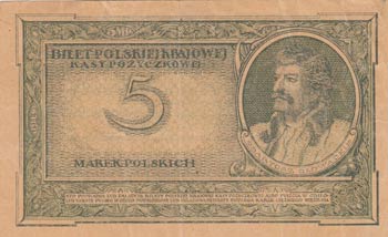 Poland,  5 Marek, 1919, XF (-), p20