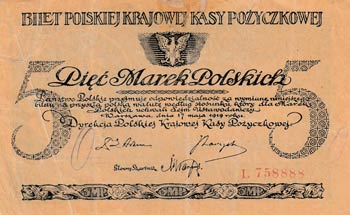 Poland,  5 Marek, 1919, XF (-), p20