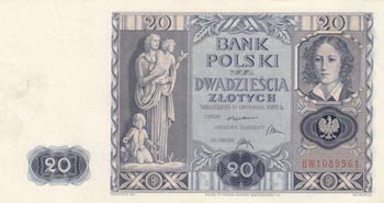 Poland, 20 Zlotych, 1936, UNC, p77