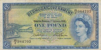 Bermua, 1 Pound, 1966, VF, p20d