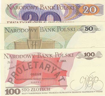 Poland, 20 Zlotych, 50 Zlotych and ... 