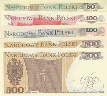 Poland, 5 Pieces UNC Banknotes