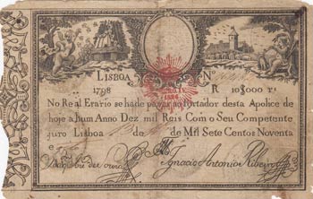 Portugal, 10.000 Reis, 1826, FINE, ... 