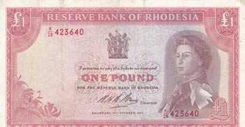 Rhodesia, 1 Pound, 1968, VF / XF, ... 