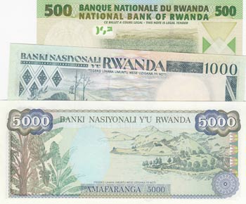 Rwanda, 500 Francs, 1000 Francs ... 