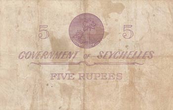 Seychelles, 5 Rupees, 1954, VF, ... 