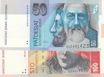 Slovakia, 50 Korun and 100 Korun, ... 