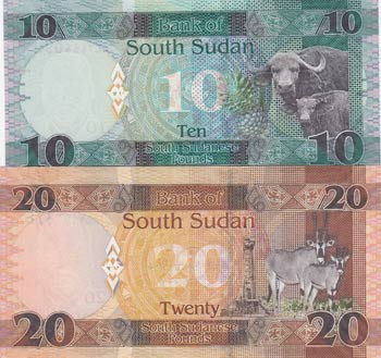 South Sudan, 10 Pounds and 20 ... 
