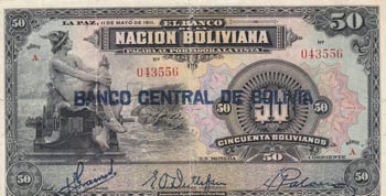 Bolivia, 50 Bolivianos, 1911, VF ... 