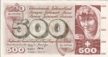 Switzerland, 500 Franken, 1967, ... 