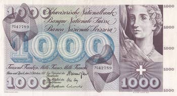 Switzerland, 1000 Franken, 1973, ... 