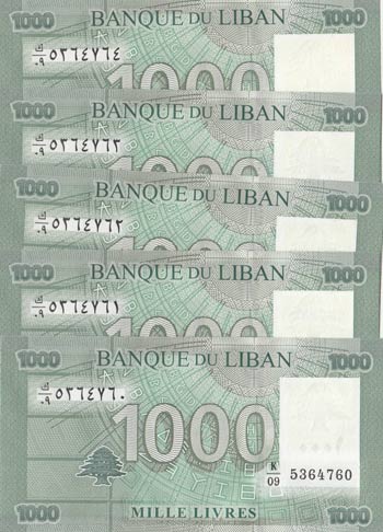 Lebanon, 1.000 Livre, 2012, UNC, ... 