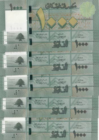 Lebanon, 1.000 Livre, 2012, UNC, ... 