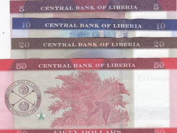 Liberia, 5 Dollars, 10 Dollars, 20 ... 