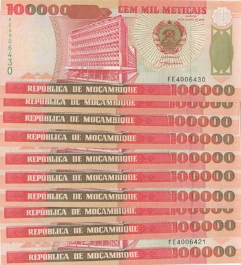 Mozambique, 100.000 Meticais, ... 