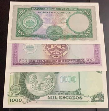 Mozambique, 100 Escudos, 500 ... 