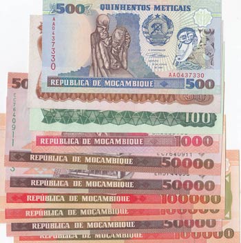Mozambique, 50 Meticais, 100 ... 