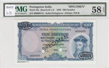 Portuguese India, 100 Escudos, ... 