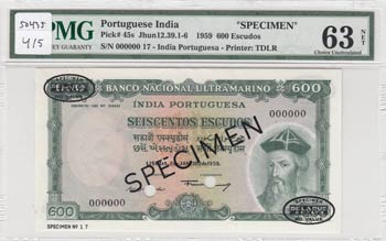 Portuguese India, 600 Escudos, ... 