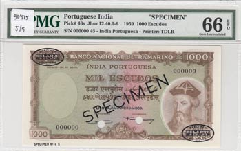 Portuguese India, 1000 Escudos, ... 