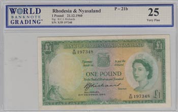 Rhodesia and Nyasaland, 1 Pound, ... 