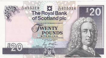 Scotland, 20 Pounds, 2016, UNC, ... 