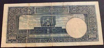 Turkey, 1.000 Lira, 1940, VF, 2/2. ... 