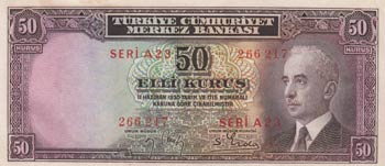 Turkey, 50 Kurush, 1942, UNC, p133